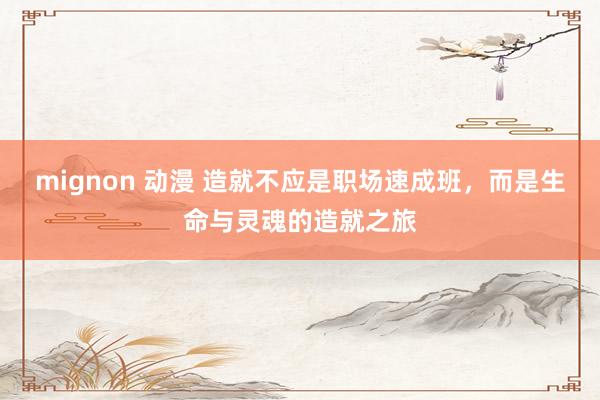 mignon 动漫 造就不应是职场速成班，而是生命与灵魂的造就之旅