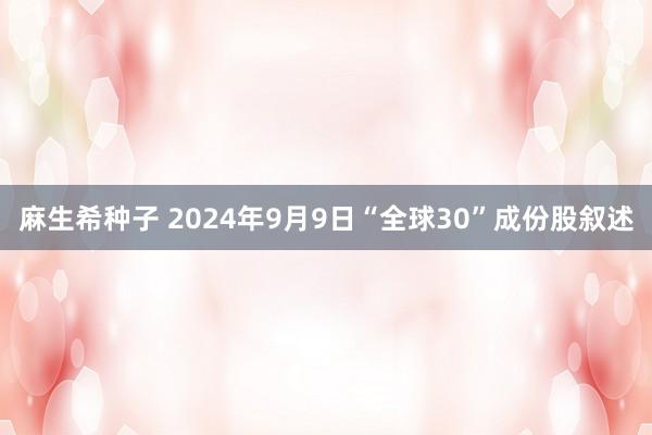 麻生希种子 2024年9月9日“全球30”成份股叙述