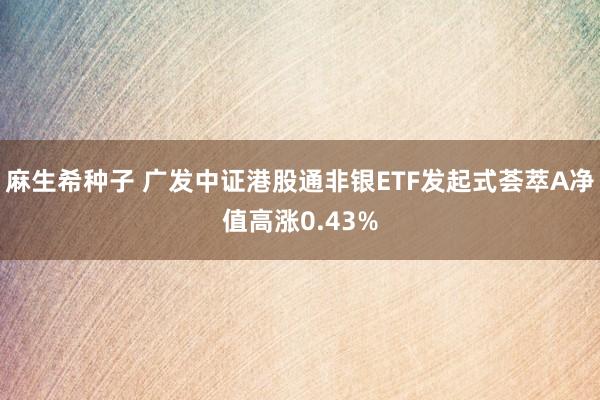 麻生希种子 广发中证港股通非银ETF发起式荟萃A净值高涨0.43%