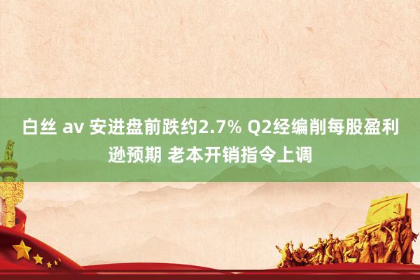 白丝 av 安进盘前跌约2.7% Q2经编削每股盈利逊预期 老本开销指令上调