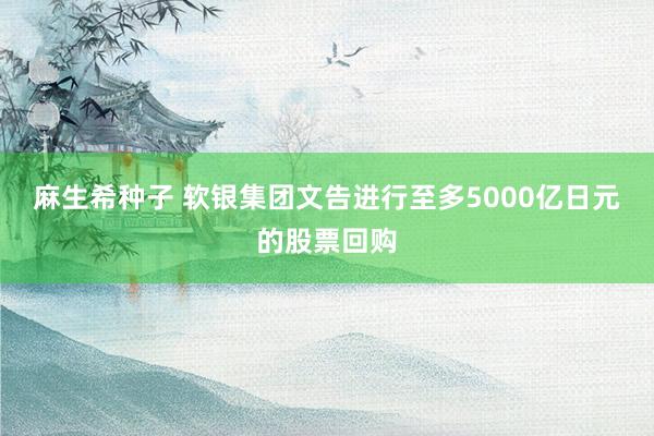 麻生希种子 软银集团文告进行至多5000亿日元的股票回购