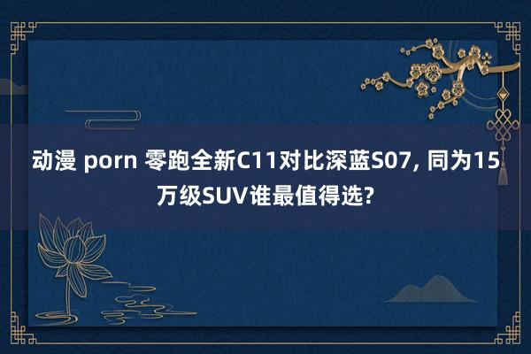 动漫 porn 零跑全新C11对比深蓝S07， 同为15万级SUV谁最值得选?