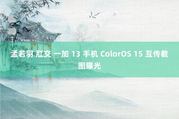 孟若羽 肛交 一加 13 手机 ColorOS 15 互传截图曝光