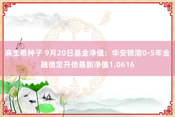 麻生希种子 9月20日基金净值：华安锦溶0-5年金融债定开债最新净值1.0616