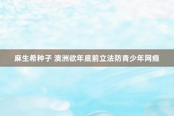 麻生希种子 澳洲欲年底前立法防青少年网瘾