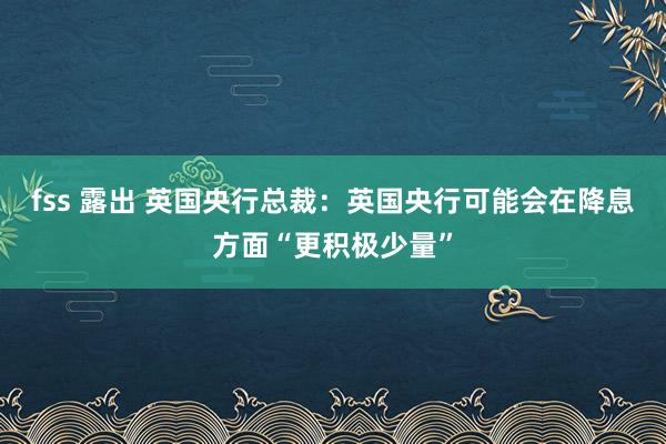 fss 露出 英国央行总裁：英国央行可能会在降息方面“更积极少量”