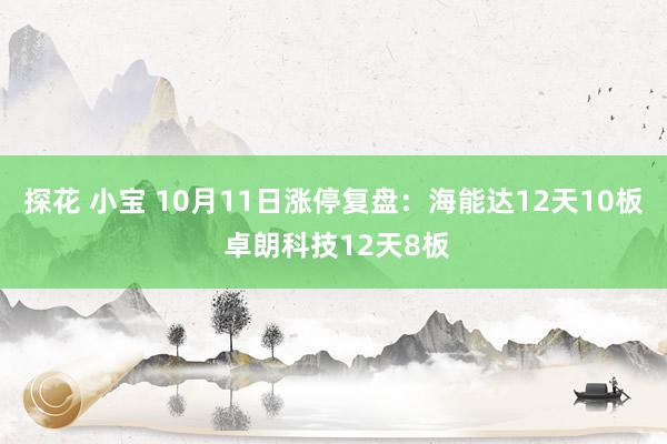 探花 小宝 10月11日涨停复盘：海能达12天10板 卓朗科技12天8板