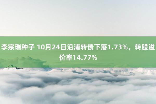 李宗瑞种子 10月24日沿浦转债下落1.73%，转股溢价率14.77%