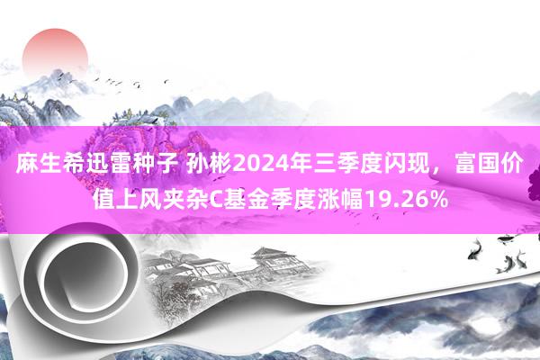 麻生希迅雷种子 孙彬2024年三季度闪现，富国价值上风夹杂C基金季度涨幅19.26%