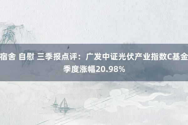 宿舍 自慰 三季报点评：广发中证光伏产业指数C基金季度涨幅20.98%