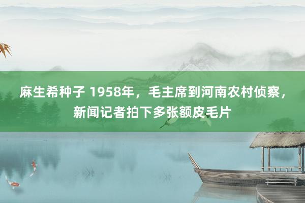 麻生希种子 1958年，毛主席到河南农村侦察，新闻记者拍下多张额皮毛片