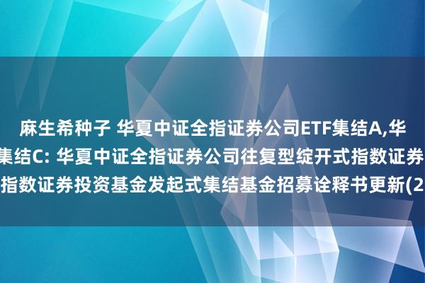 麻生希种子 华夏中证全指证券公司ETF集结A，华夏中证全指证券公司ETF集结C: 华夏中证全指证券公司往复型绽开式指数证券投资基金发起式集结基金招募诠释书更新(2024年11月7日公告)