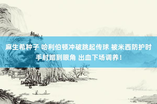 麻生希种子 哈利伯顿冲破跳起传球 被米西防护时手肘蹭到眼角 出血下场调养！