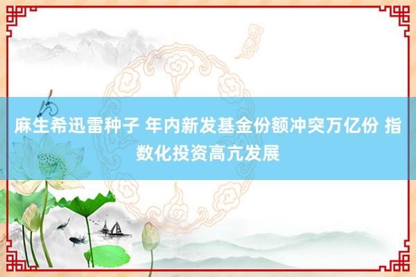 麻生希迅雷种子 年内新发基金份额冲突万亿份 指数化投资高亢发展