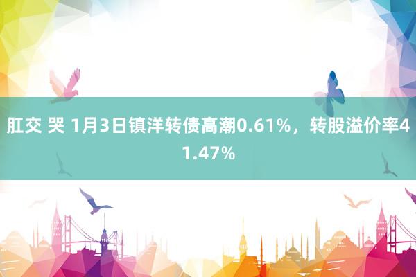 肛交 哭 1月3日镇洋转债高潮0.61%，转股溢价率41.47%