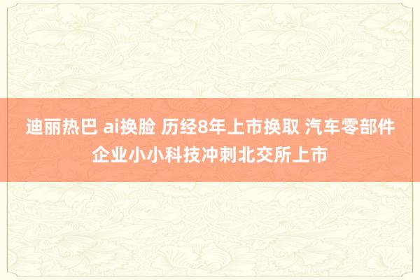 迪丽热巴 ai换脸 历经8年上市换取 汽车零部件企业小小科技冲刺北交所上市