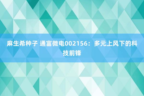 麻生希种子 通富微电002156：多元上风下的科技前锋